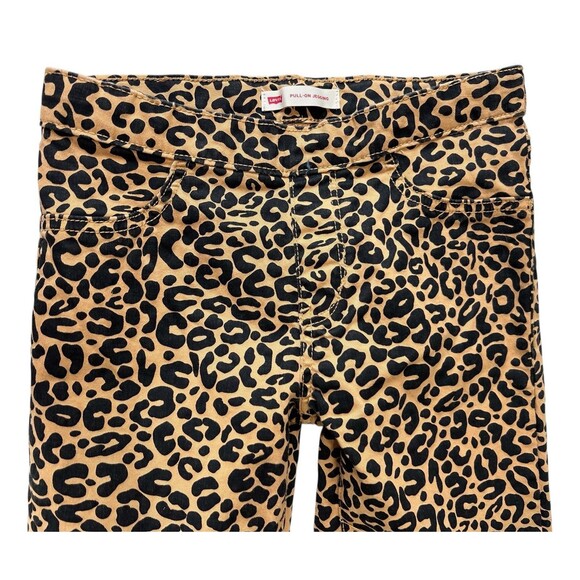 Levi's Girl's Leopard Pull on Cotton Print Jeggings Brown Black Size 14 - Picture 4 of 9